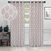 Venetian Damask Jacquard Grommet Traditional Curtain Panel Set